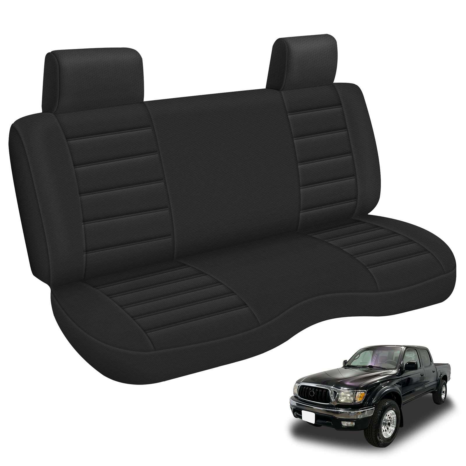 Photo 1 of SAPUBK Front Seat Covers Replace for 1995-2004 Toyota Tacoma Front Bench Seat with Molded Headrest Seat, Knitted Fabric Composite Soft Foam Lining Airmesh Breathable Seat Cover