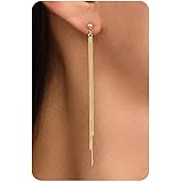 PRTGL Dangle Earrings for Women - 14K Gold/White Gold/Rose Gold Plated Butterfly Heart Star Hoop Chain Long Tassel Cubic Zirconia CZ Dangle Earrings