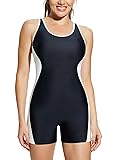 baleaf Women's Boyleg Swimsuit One Piece Athletic