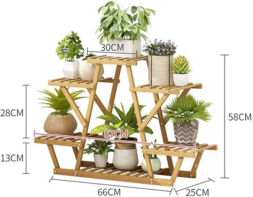 De Madera Soporte De La Planta, Soporte para Macetas Múltiples ...