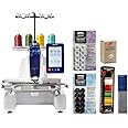 Brother Persona PRS100 Single Needle Embroidery Machine, 50-Piece Designio Thread Set, 20 Bobbins, 100-Piece 75/11 Embroidery Needles, Stabilizer Roll