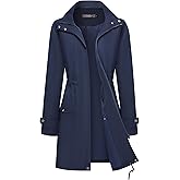 Bloggerlove Rain Jacket for Women Waterproof with Hood Trech Coat for Women Lightweight Raincoats Long Windbreaker