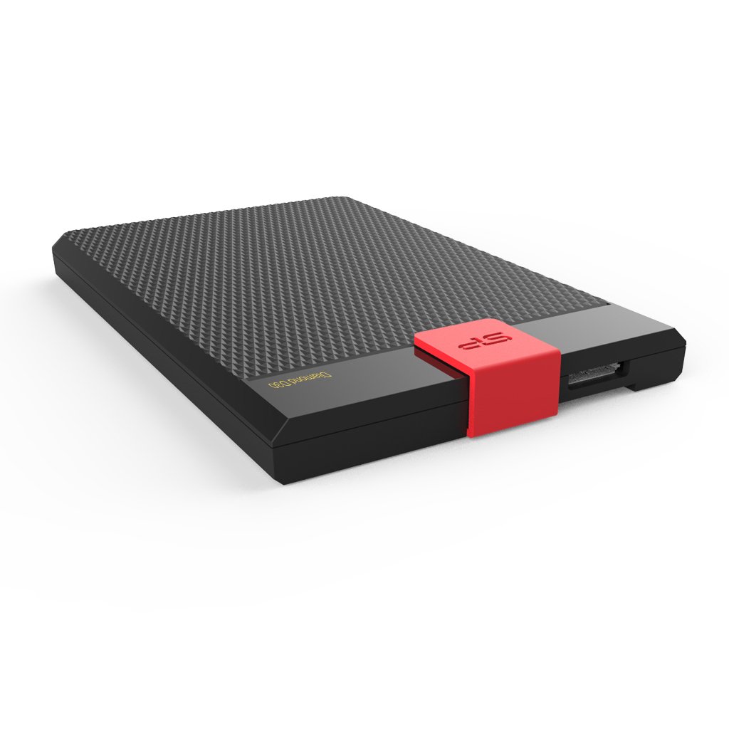 SILICON POWER 2 TB Portable Hard Drive Diamond D30, Bookmark as Port Sliding Protector, Black