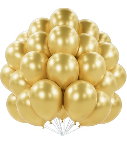 Amazon.com: PartyWoo Metallic Gold Balloons 50pcs 12 Inch Chrome