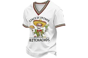 Men's Cinco De Drinko achos Skeleton Mexican Fiesta Print Casual Tee Funny Fiesta Cinco De Mayo T
