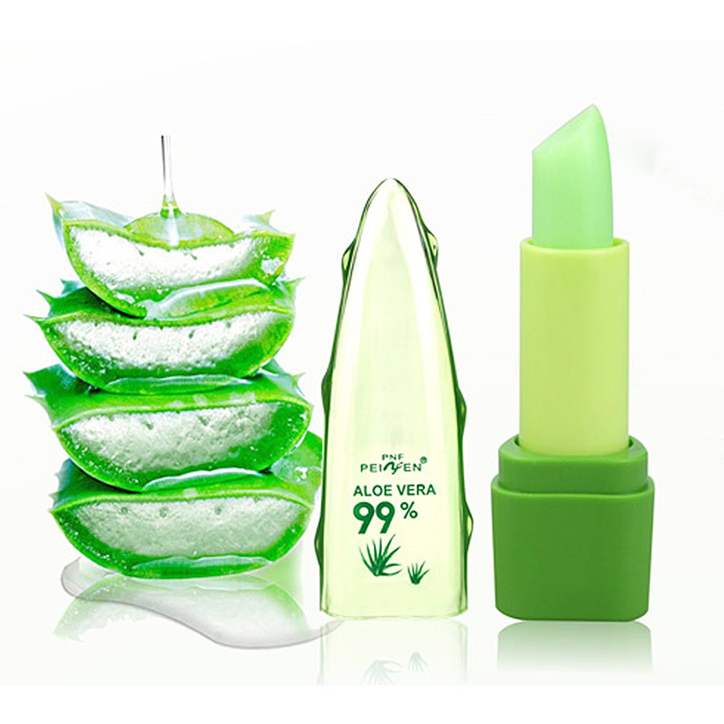 Cindere Natural Aloe Color Temperature Change Lip Long Lasting Moisturizer Lipsticks (1 PCS, Green)