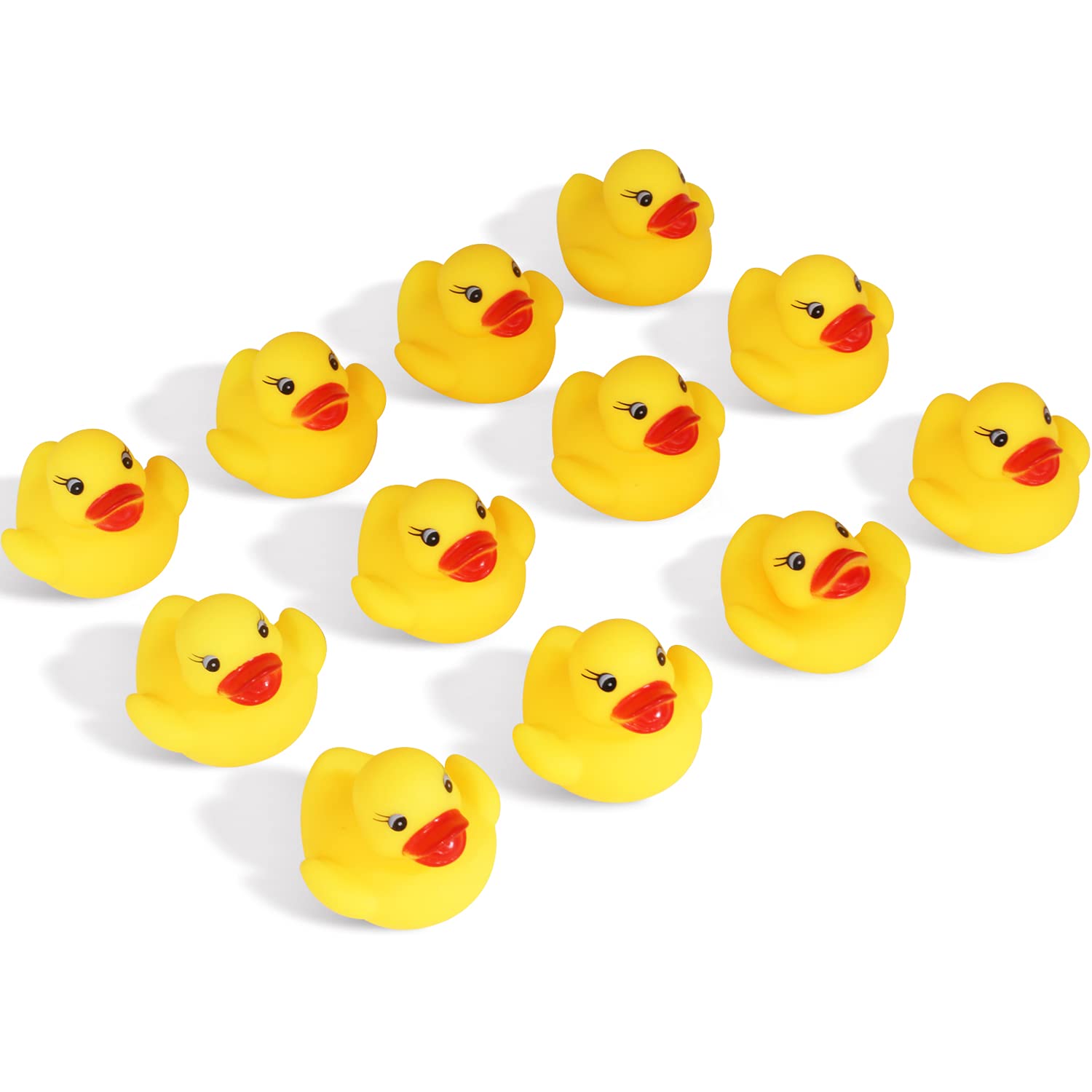 NOVELTY PLACE Float Rubber Duck Ducky Baby Bath Toy for Kids (12 Pcs)