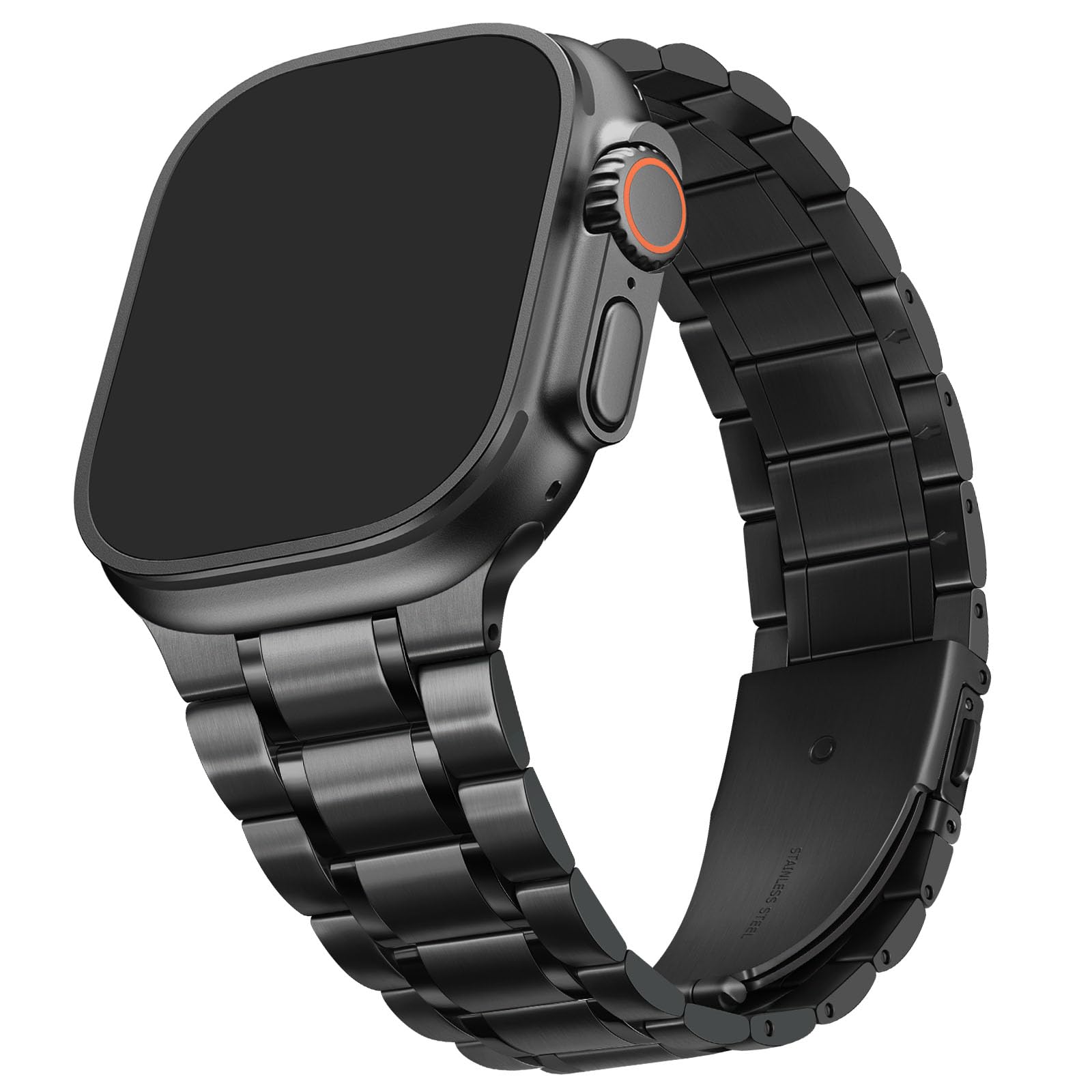 [HITZEE] メタル Band コンパチブル Apple Watch バンド 49mm 46mm （シリーズ 10） 45mm 44mm 42mm（シリーズ 3/2/1） ステンレススチール製交換用メンズ/レディースバンド Apple Watch Ultra 2 シリーズ 10 9 8 7 SE2/SE 6 5 4 3 2 1 に対応 (黒) の商品画像