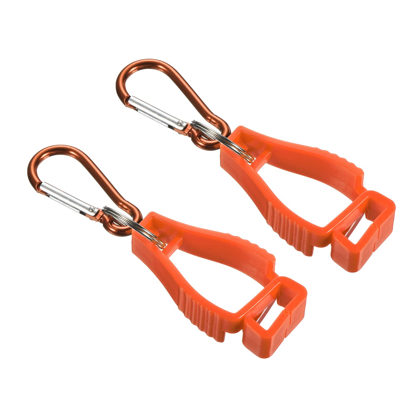 PATIKIL Glove Keeper, 2 Pack Gloves Grabber Clips Prevent Losing Hook Holder Hanger for Glasses Helmets, Orange