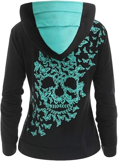 womens skull hoodie