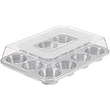 AmazonCommercial Aluminum Muffin Pan, 12 Cup with Lid