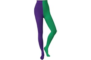 LKQBBSZ Mardi Gras Full Length Tights Thigh High Stockings Elastic Costume Leggings High Waist Footed Tights for Party