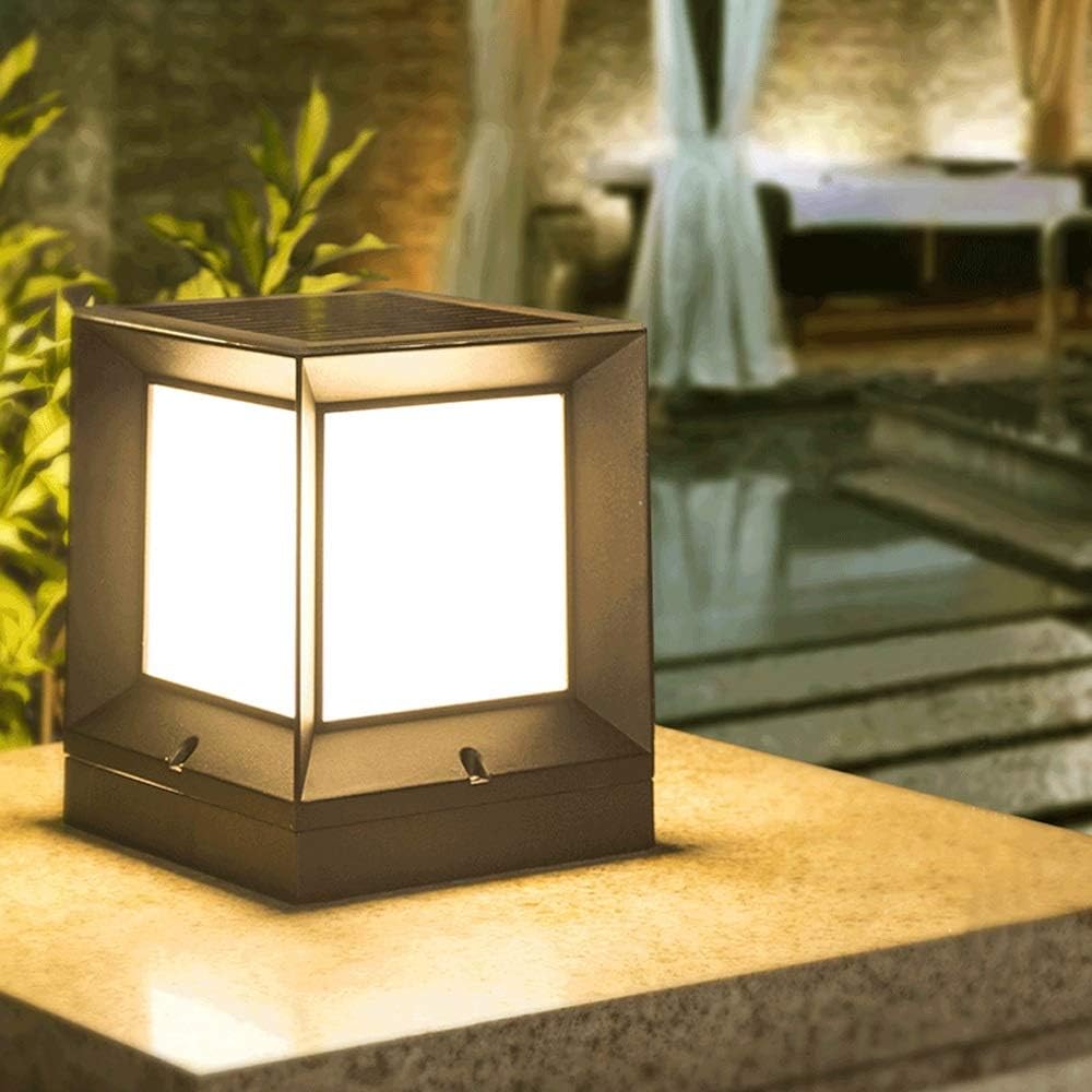 HviLit Classic Black Finish Square Column Lamp Modern Simple Decking
