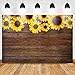 Mehofoto Sunflowers Brown Wooden Wall Backdrop Rustic Wood Sunflowers Birthday Party Background 7X5ft Vinyl Sunflowers Wood Birthday Party Photography Background