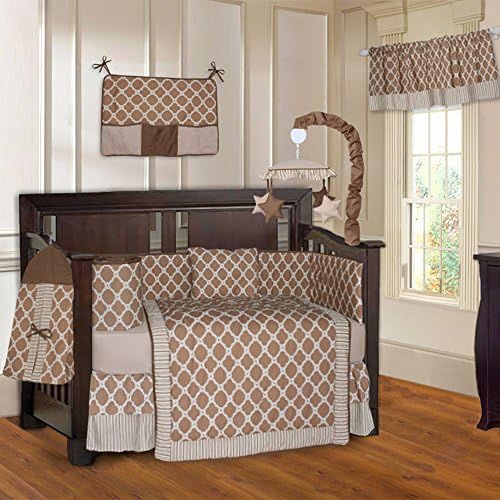 BabyFad Clover Brown 10 Piece Baby Crib Bedding Set