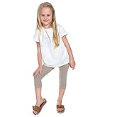 FUTURO FASHION Toddlers Girls Capri Leggings 3/4 Pants Basic School Sports Dance Kids Cropped Capri Summer Leggings, Age 2-13