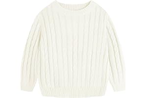 Haloumoning Boys Crewneck Cable Knit Sweaters Kids Long Sleeve Chunky Pullover Tops 4-14 Years