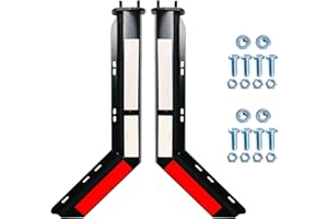 ANAQA 2 Pack Angled Mudflap Hangers Brackets Mud Flap Holder Mounting Kit 30" Length Spring Loaded with Reflective Tapes fit for 2-1/2" Bolt Spacing Semi Trucks, Black