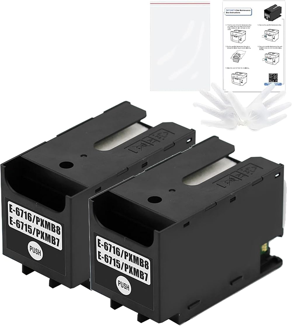 LCL T6715 T6716 Ink Maintenance Box 2 Pack for Epson WF-4720 WF-4730 WF-4740