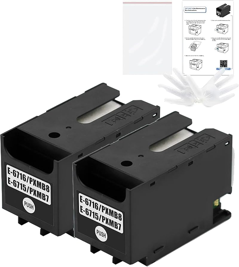 LCL T6715 T6716 Ink Maintenance Box 2 Pack for Epson WF-4720 WF-4730 WF-4740