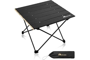 MOON LENCE Folding Beach Table, Small Folding Table, Outdoor Ultralight Aluminum Camping Table, Portable Compact Backpacking, Travel Table for Beach, Picnics, Cooking, Hiking