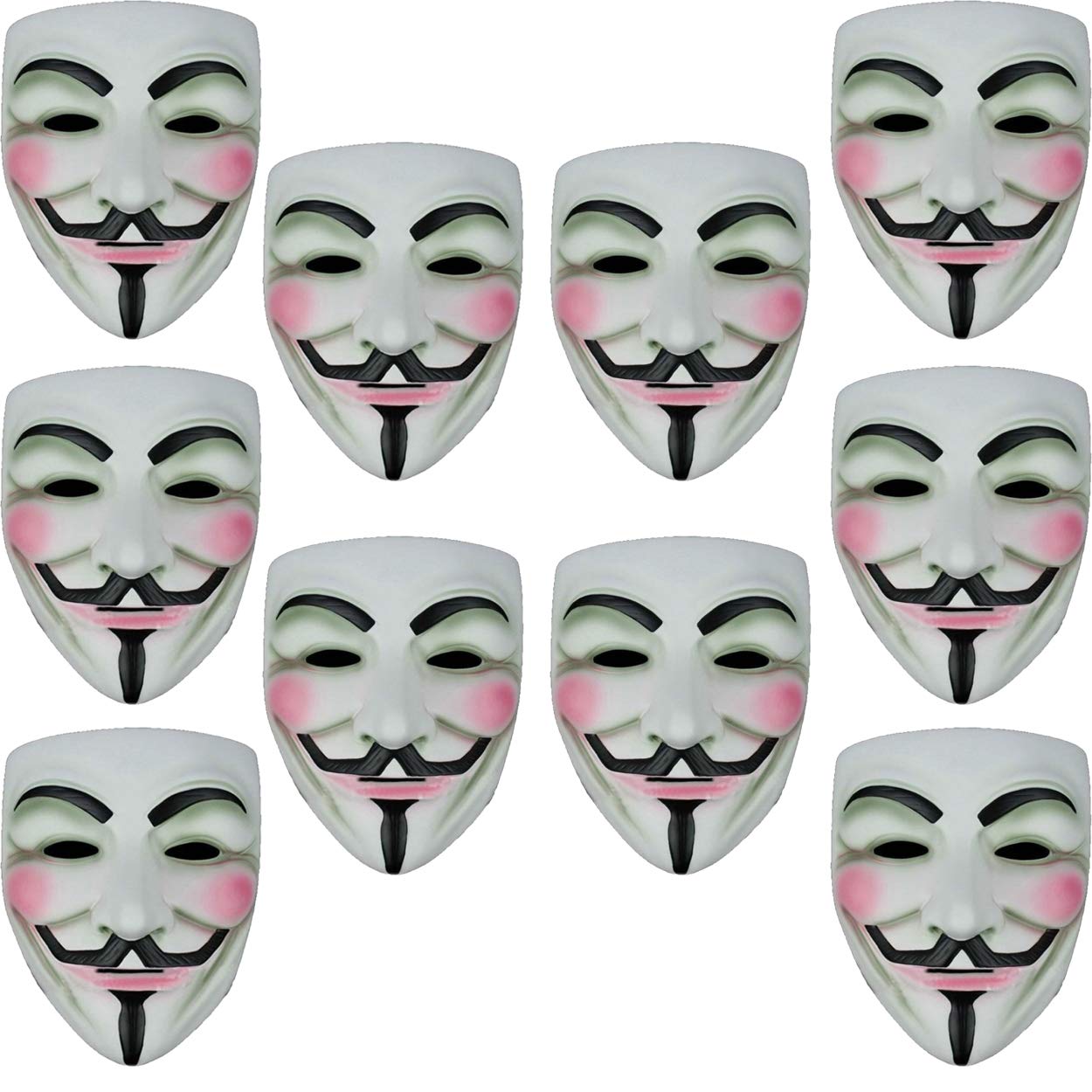 Quickdraw10 x Vendetta Anonymous Face Masks Guy Fawkes Hidden Identity Costume