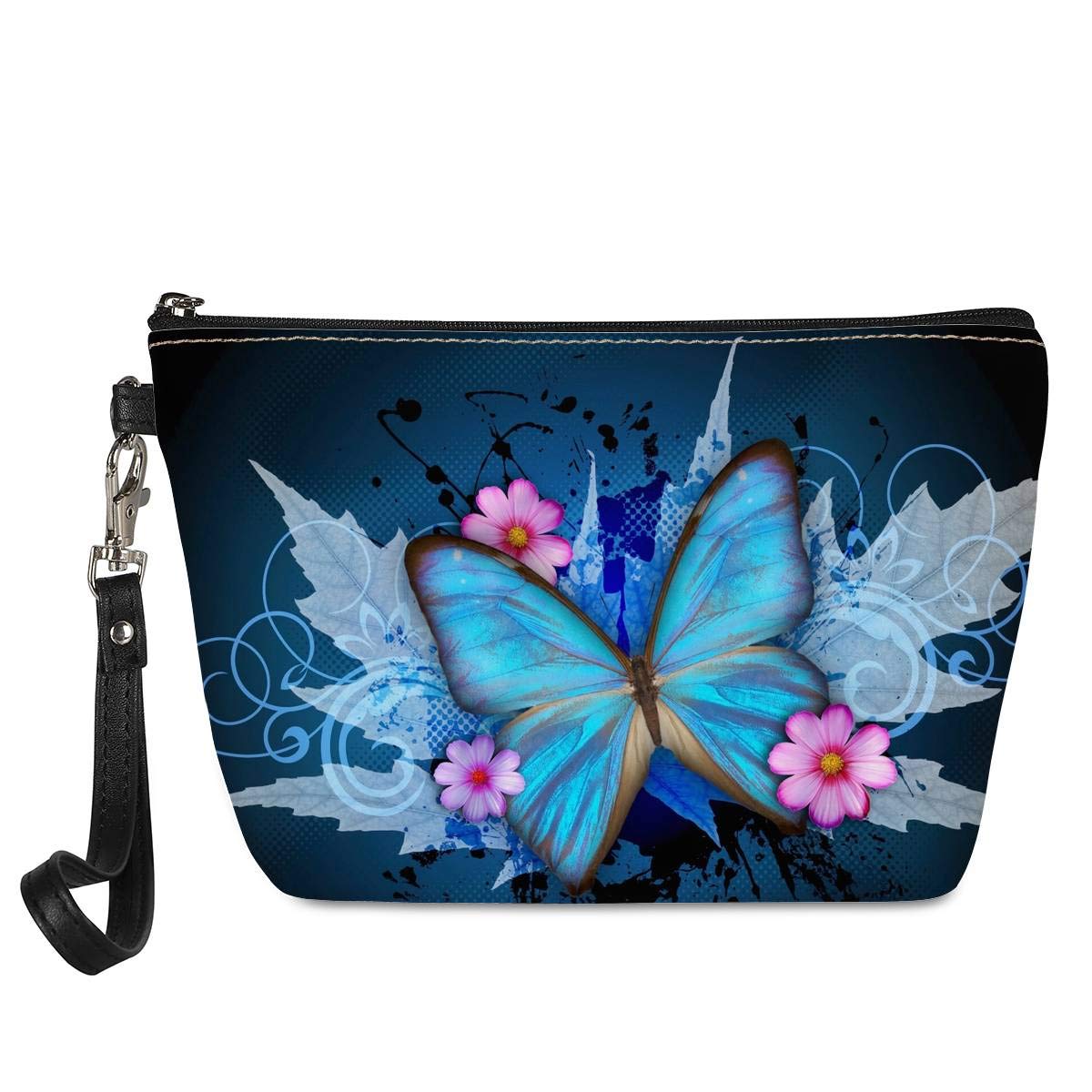 chaqlin Butterfly Cosmetic Bags for Travel in Bulk Makeup Bag Water Resistant Bag Women Cosmetic Bag Multifuncition Pencil Holder Blue