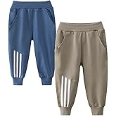 HILEELANG Toddler Boy Sweatpants Kids Sport Jogger Cotton Casual Active Playwear Sweats Pants 2-Pack