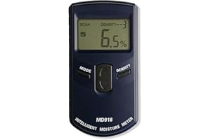 AMTAST Intelligent Moisture Meter Digital Lumber Moisture Detector Pinless Wood Moisture Tester, Measure Range 4%~80% RH, Resolution 0.5%