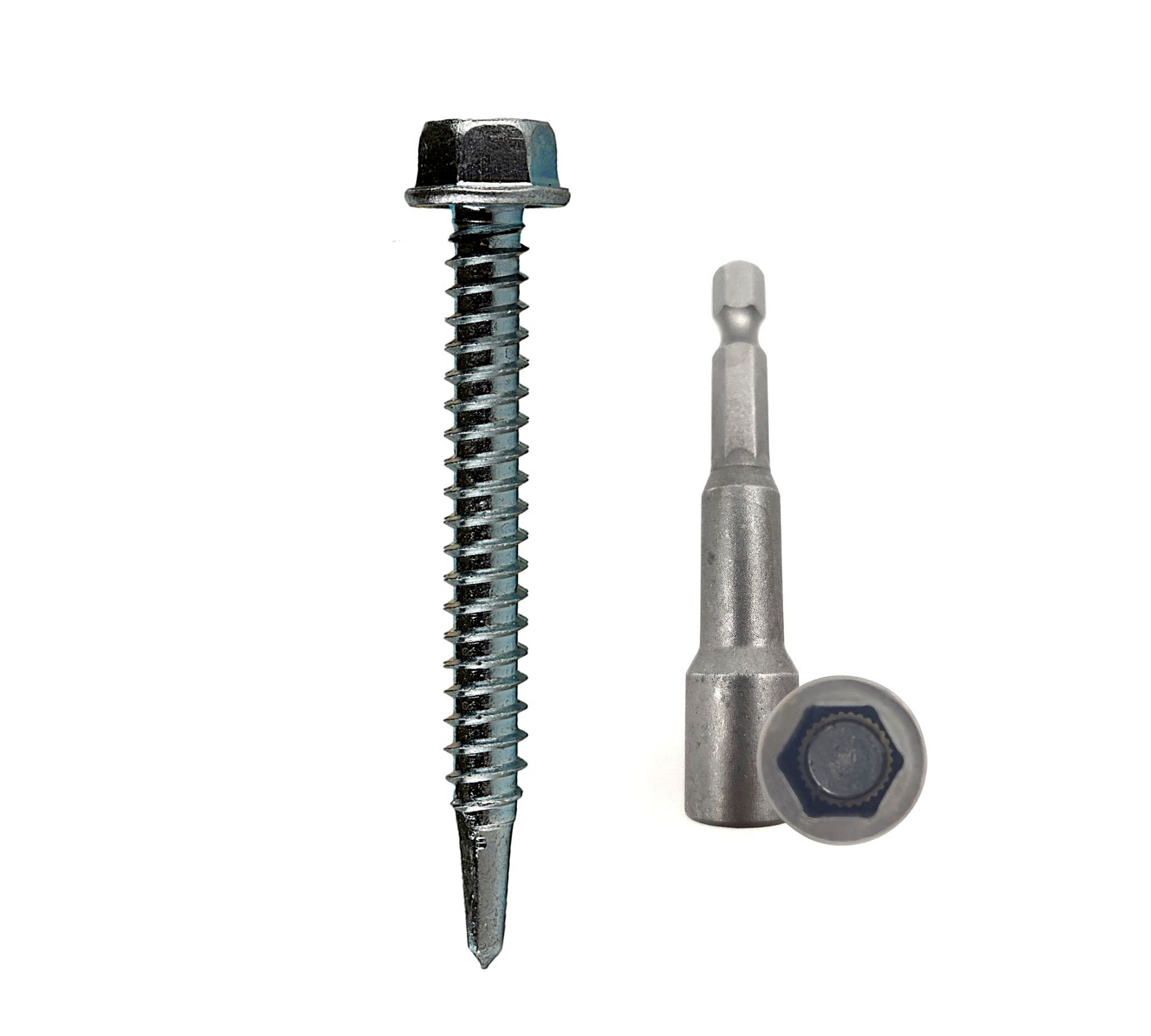 DOJA Barcelona Self tapping screws with Hex Socket, metal self drilling screws, Hex head drilling, tapping with Socket, metal, head 6.3x50mm Roofing Pack 75 M10 Drill Bit and Torx Wrench for Steel... — image 1