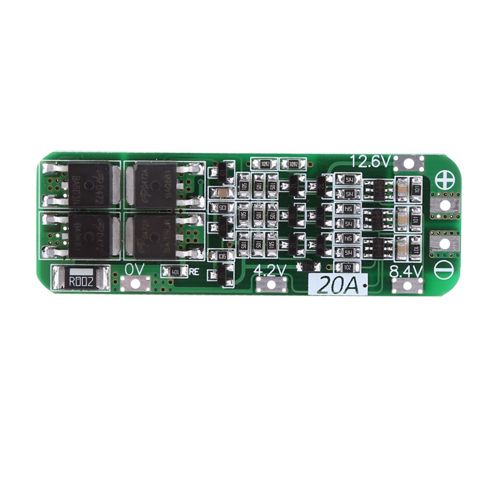 3Series 20A 12.6V PCB Board with Automatic Recovery Function for 18650 Li-ion Lithium Battery Cell, Black - Image 4