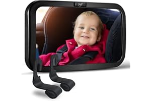 Molly & Nemo baby car mirror,Car Mirror Baby Rear Facing Seat,Car Seat Mirror With Wide Angle,Shatterproof & Adjustable, Crash Tested & Certified for Safety