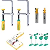 MICROJIG Matchfit DVC-1177K2+MB-050-025ST Dovetail Clamp Pro (1/2" Shank) With 1/4" Straight Relief Router Bit Upshear (1/2" Shank) Bundle