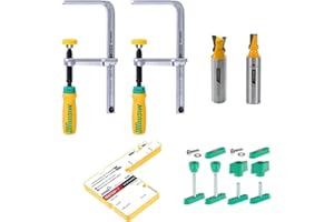 MICROJIG Matchfit DVC-1177K2+MB-050-025ST Dovetail Clamp Pro (1/2" Shank) With 1/4" Straight Relief Router Bit Upshear (1/2" Shank) Bundle