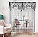 HSYLYM String Door Privacy Lace Curtain Macrame Boho Doorway Window Curtains for Wall Divider Windows Door Covers Decorative Room Separation (35×79in/90×200cm,Black)