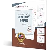 NextDayLabels Unauthorized Watermark Blue Security Paper - Pack of 50 | 8.5 x 11" 24# lb Multi-Purpose for Copy Fraud Prevention, Laser &amp; Inkjet Printer Compatible - Made in USA
