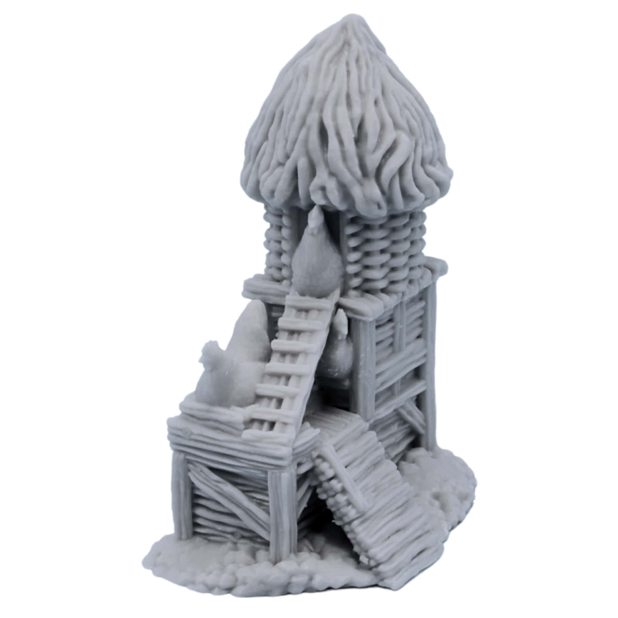 Miniature 28mm scale Fantasy Farm Village Set Chicken Coop - Wargaming Terrain Scenery Props Terrain for Tabletop Games Diorama