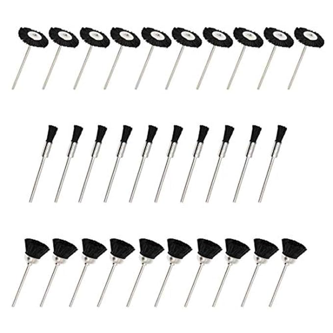 DIY Crafts D No # 3 Soft Nylon Bristle Brushes Cup Wire Brush Set Cleaning Polishing Accessories 2.35 mm Shank for Dremel Rotary Drill Tools (Multicolour) (Design No # 12, Pack of 15 Pcs)