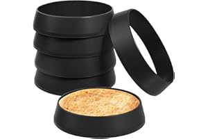 Koluti 6 Pack 4 Inch English Muffin Rings, Nonstick Silicone Cooking Round Frying Egg Mold, Patty Omelette Crumpet Pancake Pa