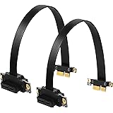 2 Pieces PCI E PCI Extension Cable PCIE Riser 1X Express 36pin with Gold Plated Connector, 90 Degree, 20 cm