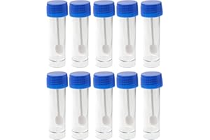 Totority Stool Containers Sample 10 Pcs 25-30ml Plastic Vials Sample Containers with Caps Plastic Test Tubes for Medical Laboratory Storage and Testing
