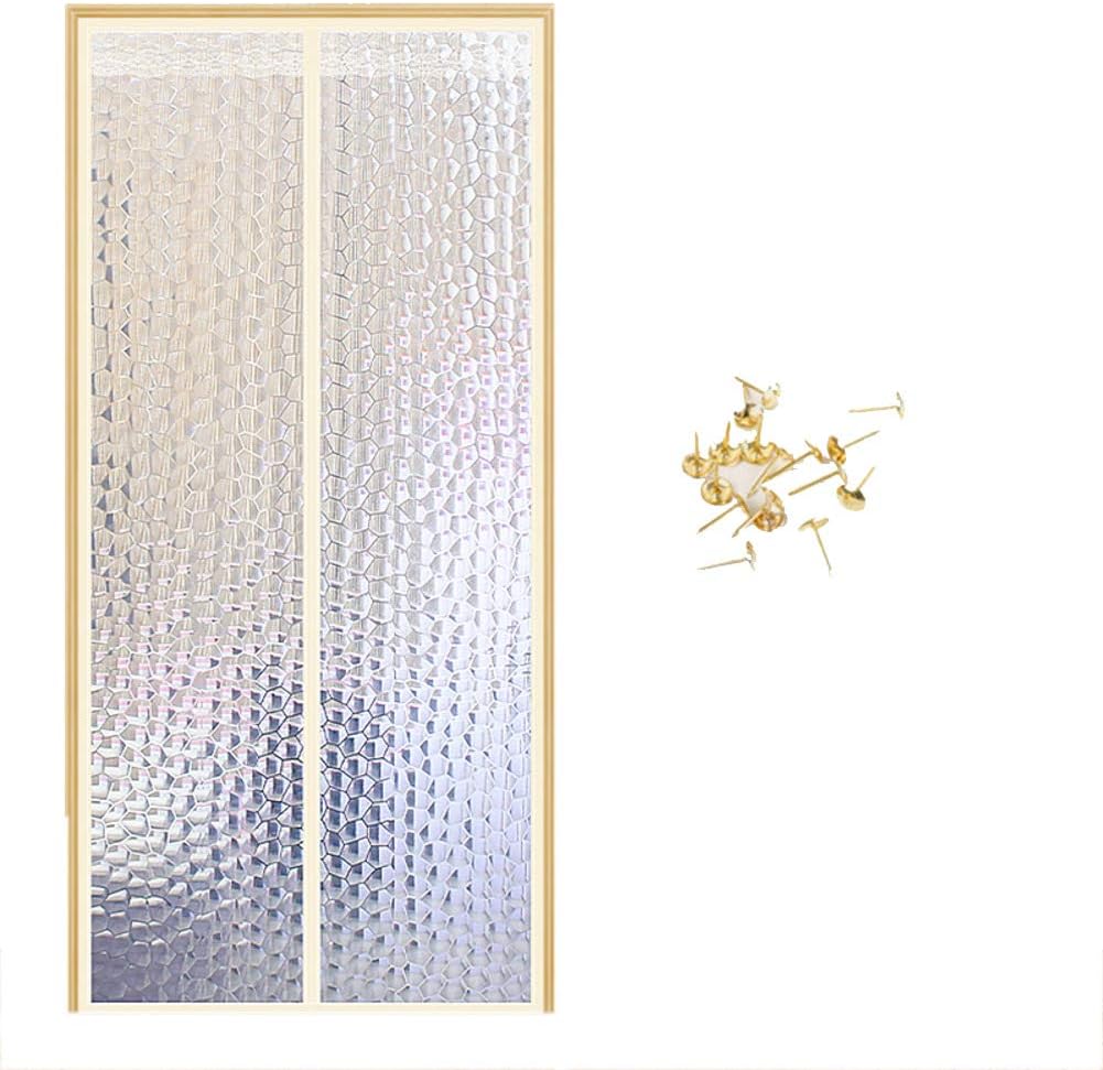 Magnetic PVC Thermal Insulated Screen Door, Self-Sealing Windproof Free Punching Anti Mosquito Curtain Transparent Plastic-h 80x200cm(31x79inch)