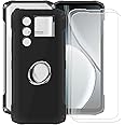 YQINHHME Black Case for Doogee Blade 10 Max (6.56") with 2 X Screen Protector + 360° Magnetic Ring Holder, Slim Shockproof Protective Cover Soft Silicone Phone Case for Doogee Blade 10 Max