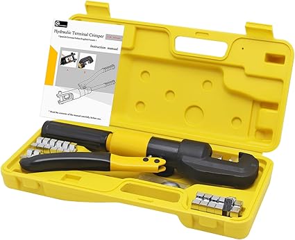 Cgoldenwall Yqk 70 Coffret De Pince A Sertir Hydraulique Outil De Sertissage 4 70 Mm Course 12mm Pression 6t Avec 8 Hexagonale En Acier Die Amazon Fr Bricolage