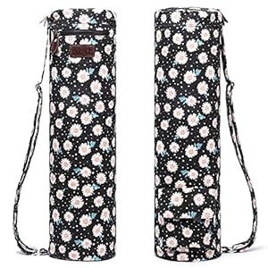 Boence Yoga Mat Bag, Full Zip Exercise Yoga Mat Sling Bag with Sturdy Canvas, Smooth Zippers, Adjustable Strap, Large Functional Storage Pockets – Fits Most Size Mats