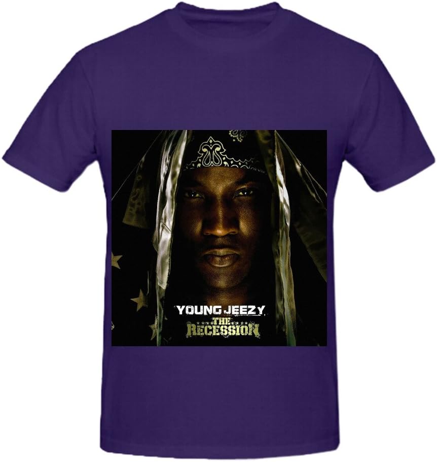 Young Jeezy The Recession 80s Album Cover Men Crew Neck Design T Shirts