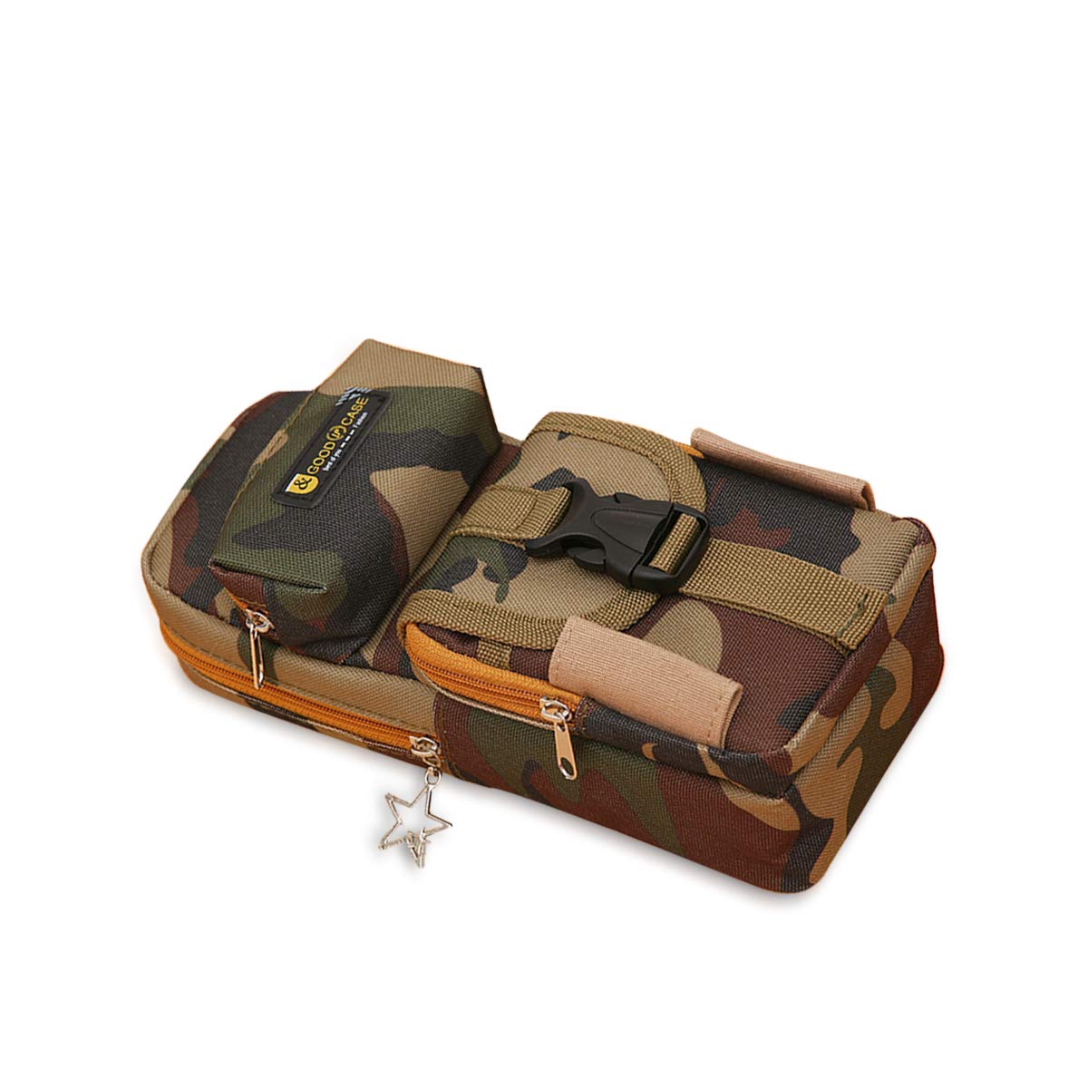 PORRASSO Large Pencil Case Waterproof Pen Bag Holder Camouflage Creative Stationery Pouch Portable Organizer Multiple Pockets Vertical Student Boys School - City Camouflage