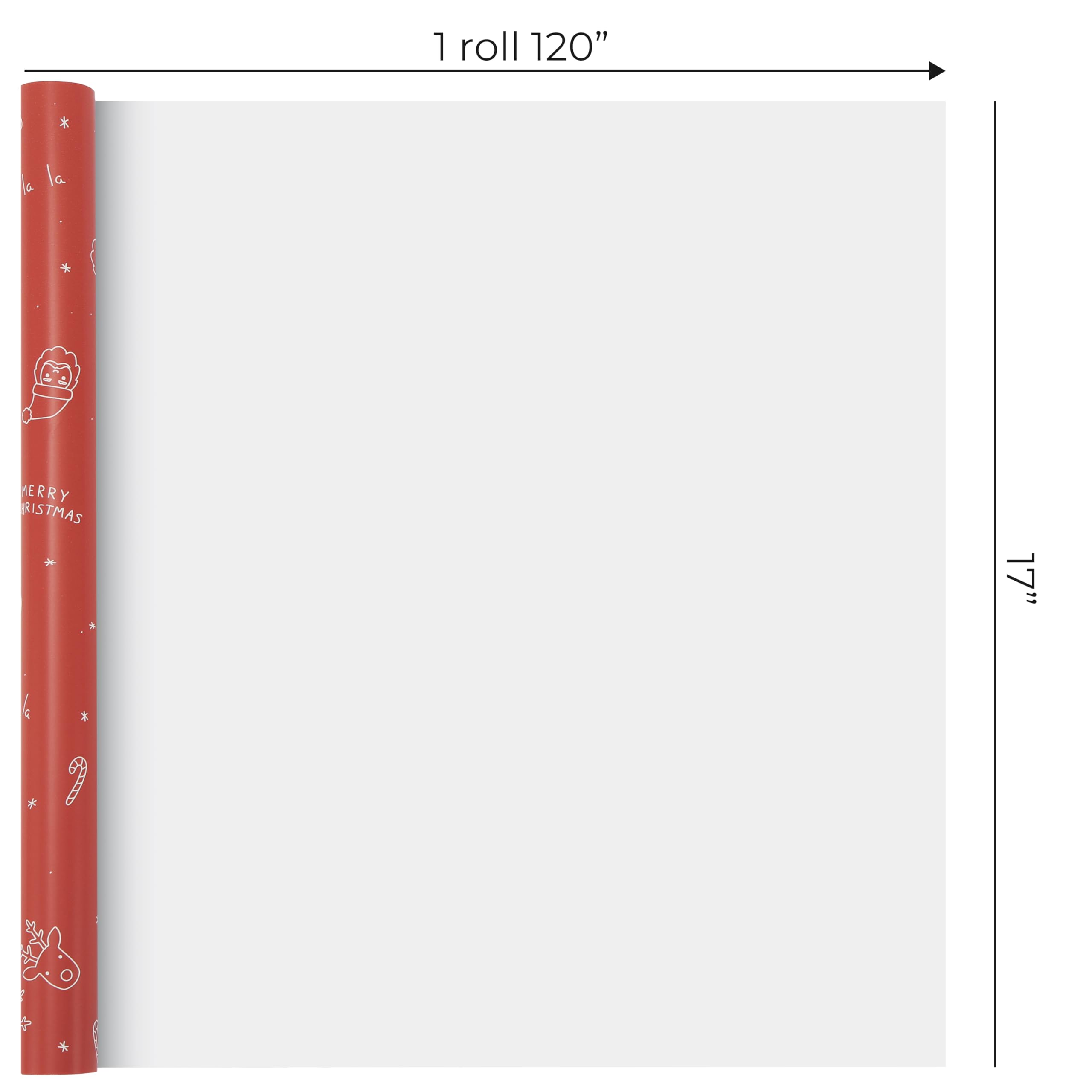 Beautiful Christmas Gift Wrapping Paper Rolls For Small & Medium Size Gifts - Set of 3 Quality Paper Rolls With Cute Designs - Add a Touch of Magic to Every Gift You Wrap - 17 in x 120 in Per Roll