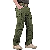Hiwise Men's Ripstop Tactical Pants Water Resistant Stretch Cargo Pants Lightweight EDC Hiking Work Pants