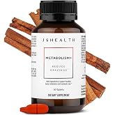 JSHealth Metabolism Dietary Supplement, Gluten-Free, 60 Tablets | Chromium for Healthy Blood Sugar and Cravings Support. With Zinc, Magnesium, Cinnamon, Gymnema. By Nutritionist Jessica Sepel